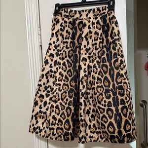 Anna Leopard Print A-Line Skirt